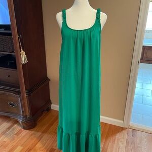 EUC See You Monday Green Sleeveless Maxi Sundress